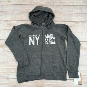 MV SPORT Niagara Falls Hoodie Women Size Small Gray Charcoal Zip Hoodie